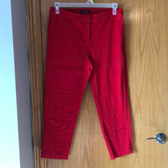 Red Smart Set Cropped Pants - Picture 1 of 2